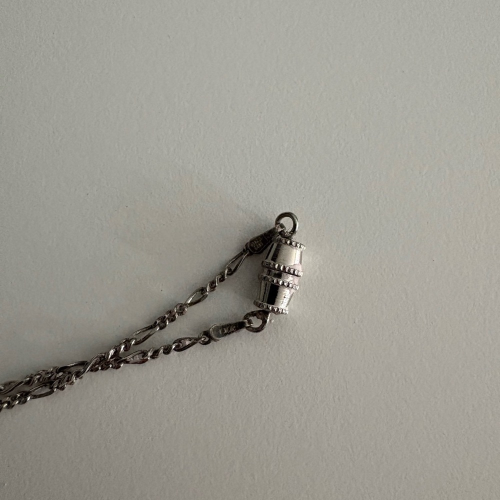 Antique Crystal Pendant on Silver Necklace - Picture 3 of 5